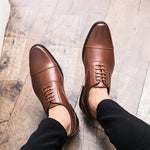 MEN'S CLASSIC LACE UP POINTED LEATHER SHOES 20844462YL