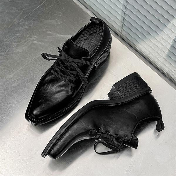 MEN'S STYLISH PLEATED POINTED TOE DERBY SHOES 11588755S