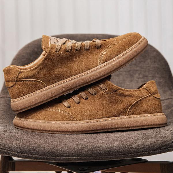 MEN'S CASUAL FROSTED SUEDE LACE-UP SNEAKERS 40179774S