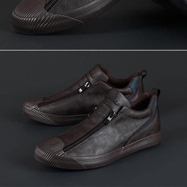 MEN'S CASUAL ZIPPERED LEATHER SHOES 19326664YL