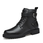 MEN'S ROUND TOE LACE UP SIDE ZIPPER BOOTS 02203869YL