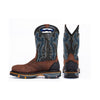 MEN'S RETRO EMBROIDERED LEATHER MIDDLE BOOTS 32441434YL