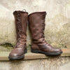 MEN'S RETRO FRONT LACE-UP FLAT MID-CALF BOOTS 47136729S