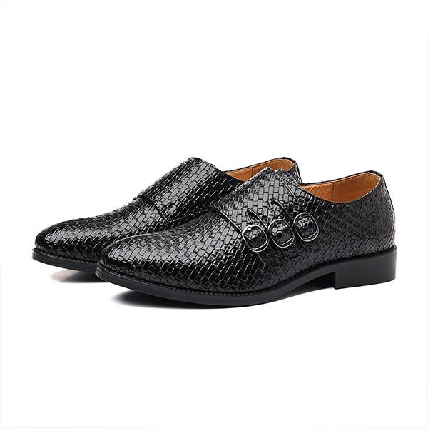 MEN'S STYLISH THREE-BUCKLE SLIP-ON MONK SHOES 19660246S