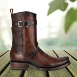 MEN'S RETRO WESTERN SIDE ZIPPER COWBOY BOOTS 69123388YL