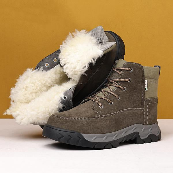 MEN'S FUR INTEGRATED WARM ANTI-SLIP OUTDOOR SNOW BOOTS 42215567S