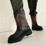 MEN'S ROUND TOE EMBROIDERED RETRO BOOTS 99333081YL