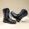 MEN'S CASUAL EMBROIDERED SQUARE TOE RIDER BOOTS 04487863S