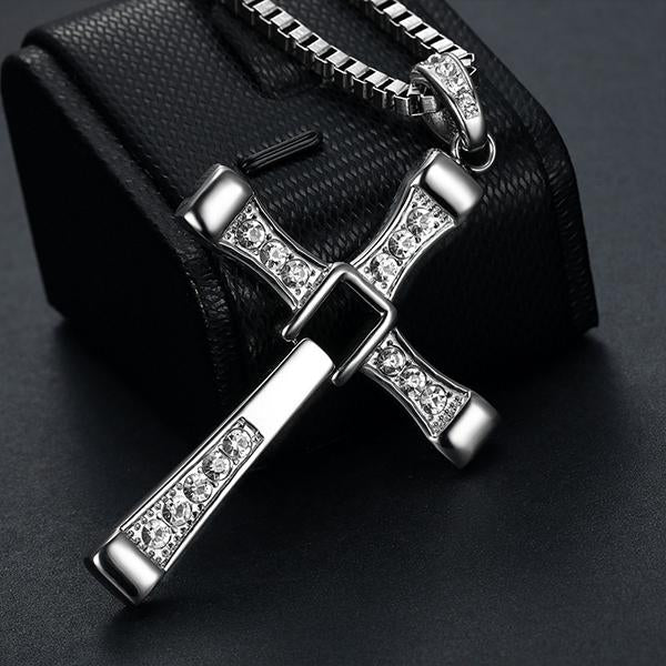 MEN'S CROSS PENDANT TITANIUM STEEL NECKLACE 96610413S