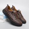 MEN'S HAND-STITCHED SOFT-SOLED CROCODILE-PRINT CASUAL SHOES 03621393S