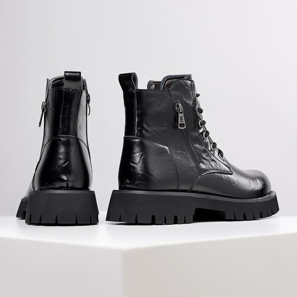 MEN'S FASHION SIDE ZIPPER HIGH TOP LACE UP BOOTS 05593128S