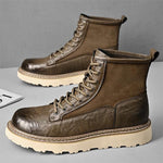 MEN'S RETRO FLAT HEEL LACE UP BOOTS 63558386YL