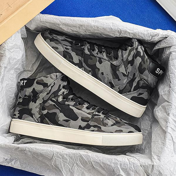 MEN'S CASUAL CAMOUFLAGE CANVAS HIGH-TOP SNEAKERS 81158803S