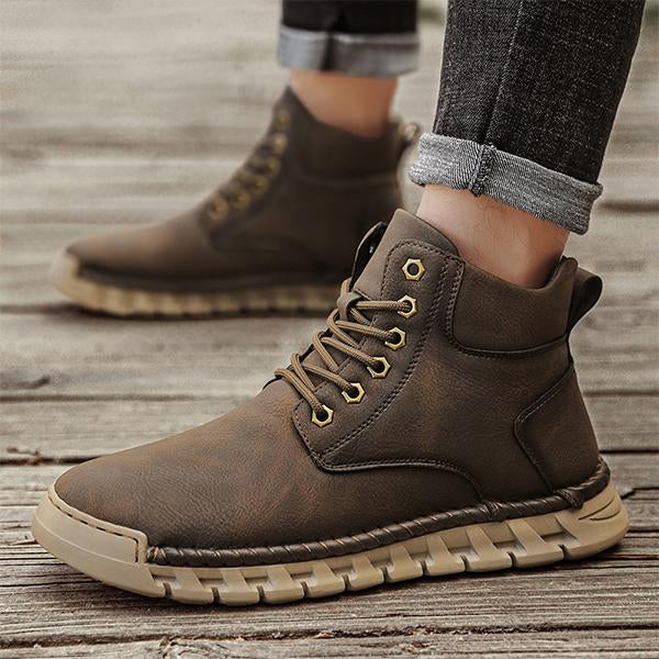 MEN'S CASUAL HIGH TOP HAND-SEWN LACE-UP BOOTS 50140092S