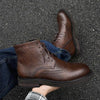 MEN'S RETRO BUSINESS BROGUE CARVED LACE UP BOOTS 17161120S