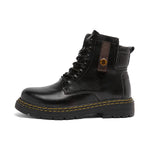 MEN'S CASUAL AND FASHIONABLE SOLID COLOR LACE UP BOOTS 86639888YL