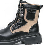 MEN'S STYLISH SQUARE TOE STREET MOTORCYCLE BOOTS 49609098S