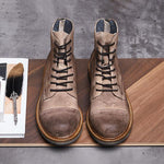 MEN'S RETRO CASUAL ROUND TOE LACE-UP BOOTS 62904948S