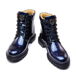 MEN'S CREATIVE SERPENTINE LACE UP BOOTS 58251103YL