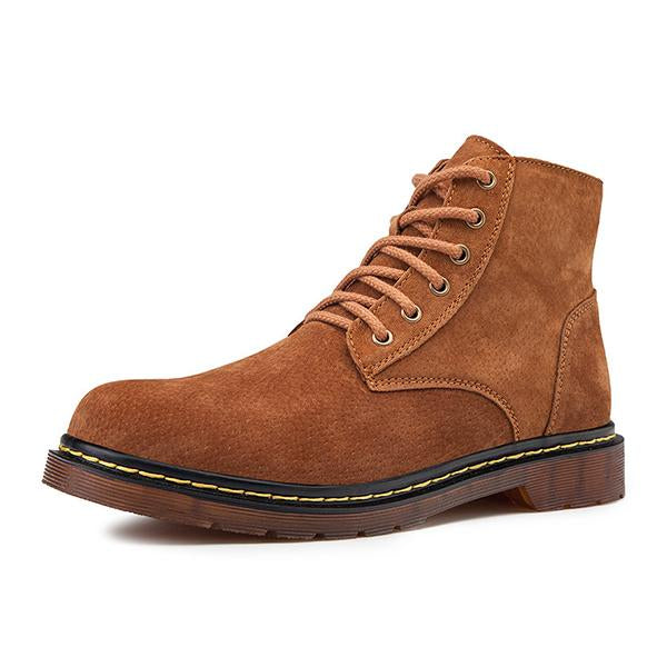 MEN'S RETRO RUBBER SOLE WEAR-RESISTANT LACE-UP BOOTS 70436186S