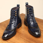 MEN'S BUSINESS FASHION SQUARE TOE MARTIN BOOTS 13333467S