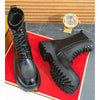 MEN'S RETRO SOLID COLOR LACE UP BOOTS 61039602YL