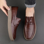 MEN'S RETRO LACE-UP CASUAL LEATHER SHOES 83370708S