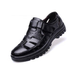 MEN'S BUSINESS HOLLOW LEATHER SANDALS SHOES 68956247YL