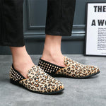 MEN'S STYLISH RIVET LEOPARD PATTERN SHOES 03709556YL