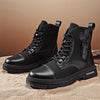 MEN'S CASUAL BELT BUCKLE HIGH TOP LACE-UP BOOTS 37844371S