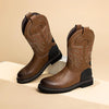 MEN'S RETRO TEXTURED ROUND TOE WESTERN BOOTS 38618275S