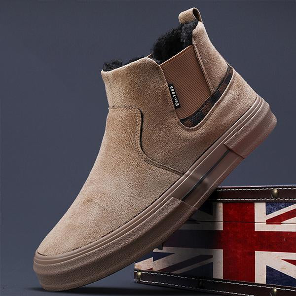 MEN'S CASUAL HIGH TOP PLUSH SLIP-ON COTTON SHOES 27784500S