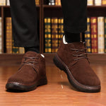 MEN'S CASUAL HIGH-TOP THICK-SOLED LACE-UP COTTON SHOES 28011081S