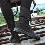 MEN'S CASUAL LACE UP CANVAS BOOTS 92156669YL