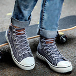 MEN'S CASUAL WASHED DENIM HIGH-TOP CANVAS SHOES 72208681S