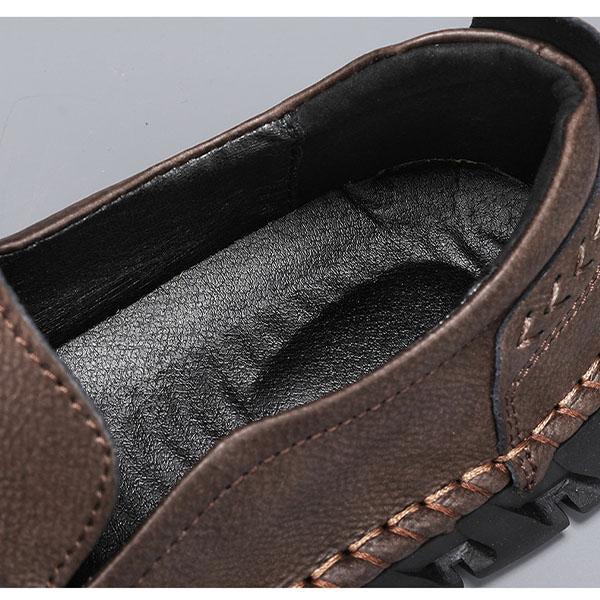 MEN'S HANDMADE STITCHING CASUAL LEATHER LOAFERS 87423750YL