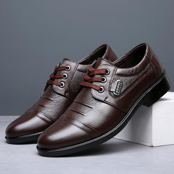 MEN'S CASUAL LACE-UP PLEATED DRESS SHOES 14162785S