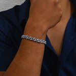 MEN'S FASHION GEOMETRIC BLUE RHINESTONE BRACELET 12575283S