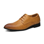 MEN'S BUSINESS POINTED TOE EMBOSSED DRESS SHOES 25975047S