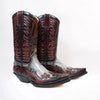 MEN'S EMBROIDERED SNAKE PRINT BLOCK HEEL WESTERN BOOTS 26509052S