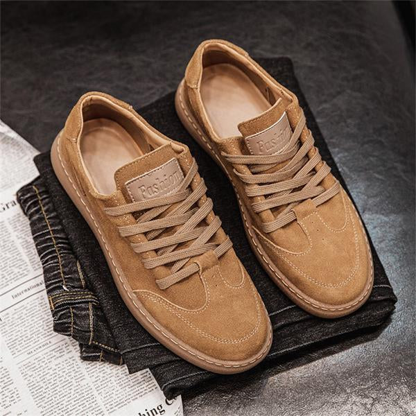 MEN'S CASUAL FROSTED SUEDE LACE-UP SNEAKERS 40179774S