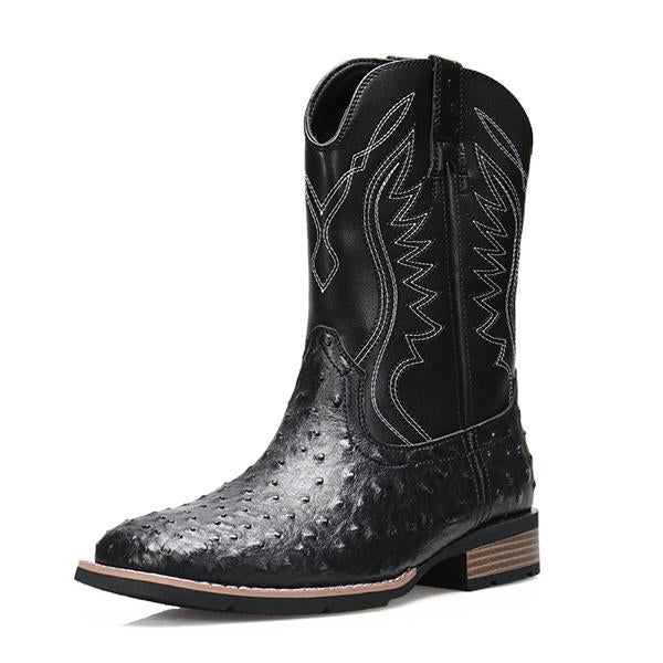 MEN'S RETRO WESTERN EMBROIDERED COWBOY BOOTS 08752188YL