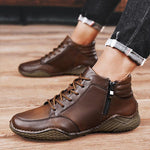 MEN'S CASUAL ZIP LACE UP THICK SOLE SNEAKERS 80565624S