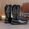 MEN'S RETRO EMBROIDERED LEATHER BOOTS 00575432YL