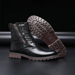 MEN'S STYLISH SIDE ZIPPER HIGH-TOP LACE-UP BOOTS 74537361S