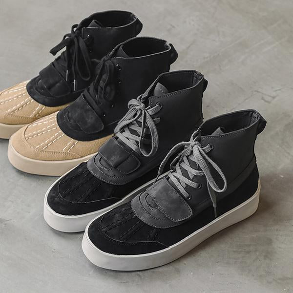 MEN'S HIGH-TOP SUEDE PATCHWORK CASUAL SNEAKERS 13790406S