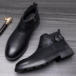 MEN'S CASUAL RETRO BELT BUCKLE BOOTIES 43610906S