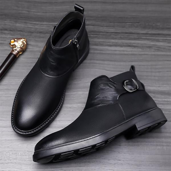 MEN'S CASUAL RETRO BELT BUCKLE BOOTIES 43610906S