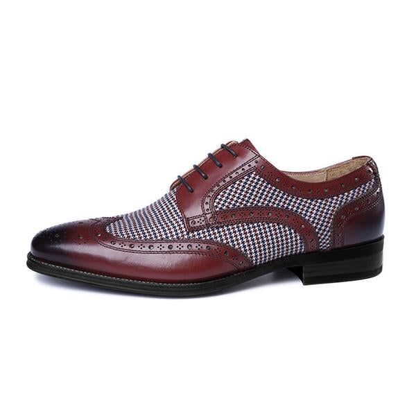 MEN'S BROGUE FASHION HOUNDSTOOTH DRESS SHOES 63097559S