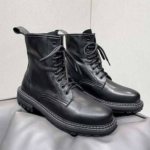 MEN'S BLACK LACE UP BIKER BOOTS 33959955YL